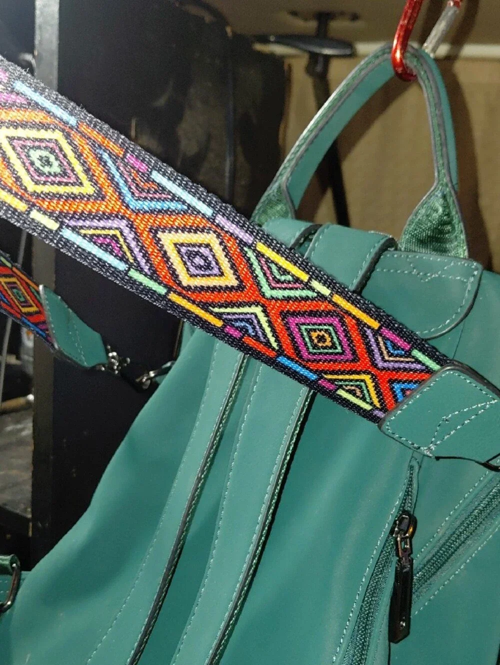 Teal Women’s Backpack Purse with Tassel